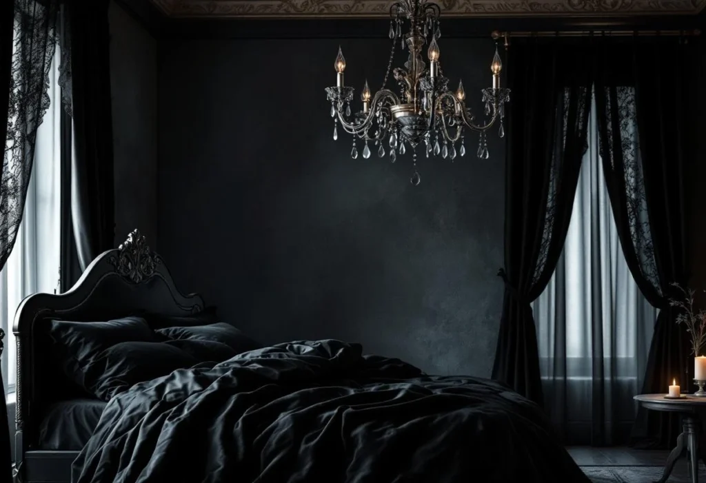 Chandeliers et dentelle noire : transformer votre chambre en sanctuaire gothique