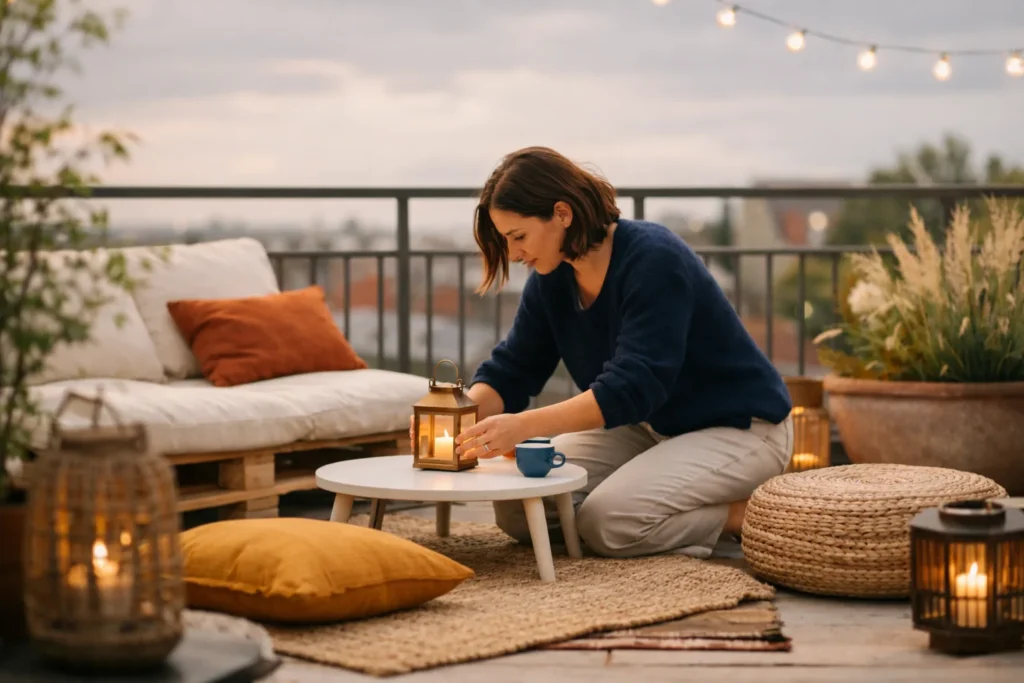 Un balcon se meuble par le sol, pas par les murs