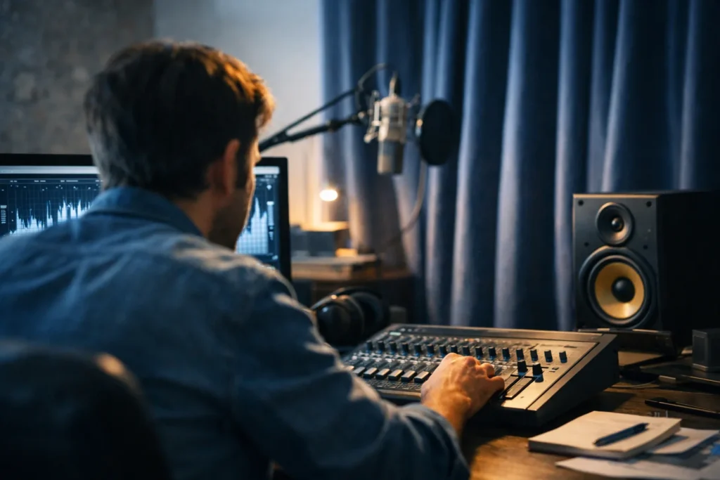 Un rideau lourd change l’acoustique d’une pièce