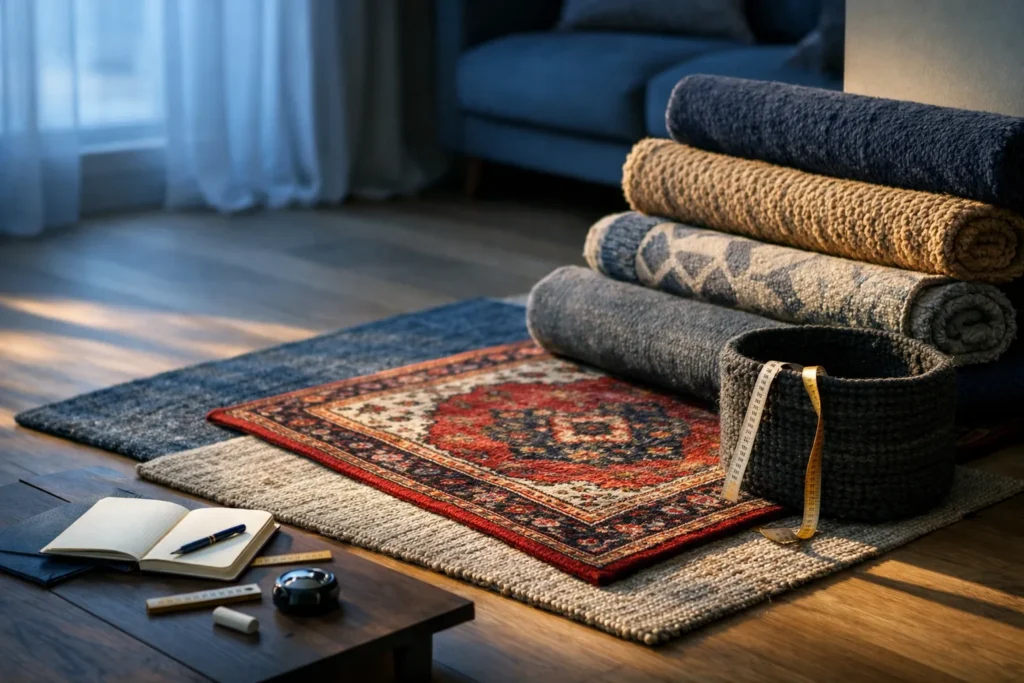 Un tapis se choisit à la surface libre, pas à la taille de la pièce